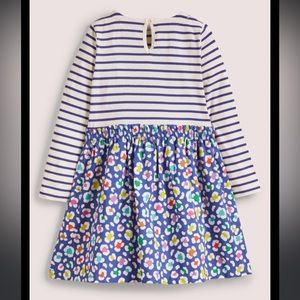 Boden 4-5 striped top floral skirt dress pockets
